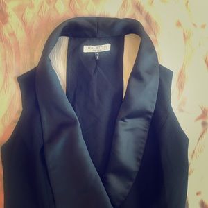 Halston Heritage Sleeveless Tuxedo Dress